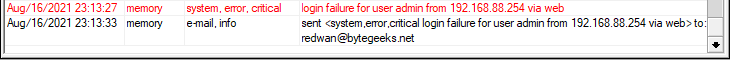 Simulated Critical Error Log on Mikrotik